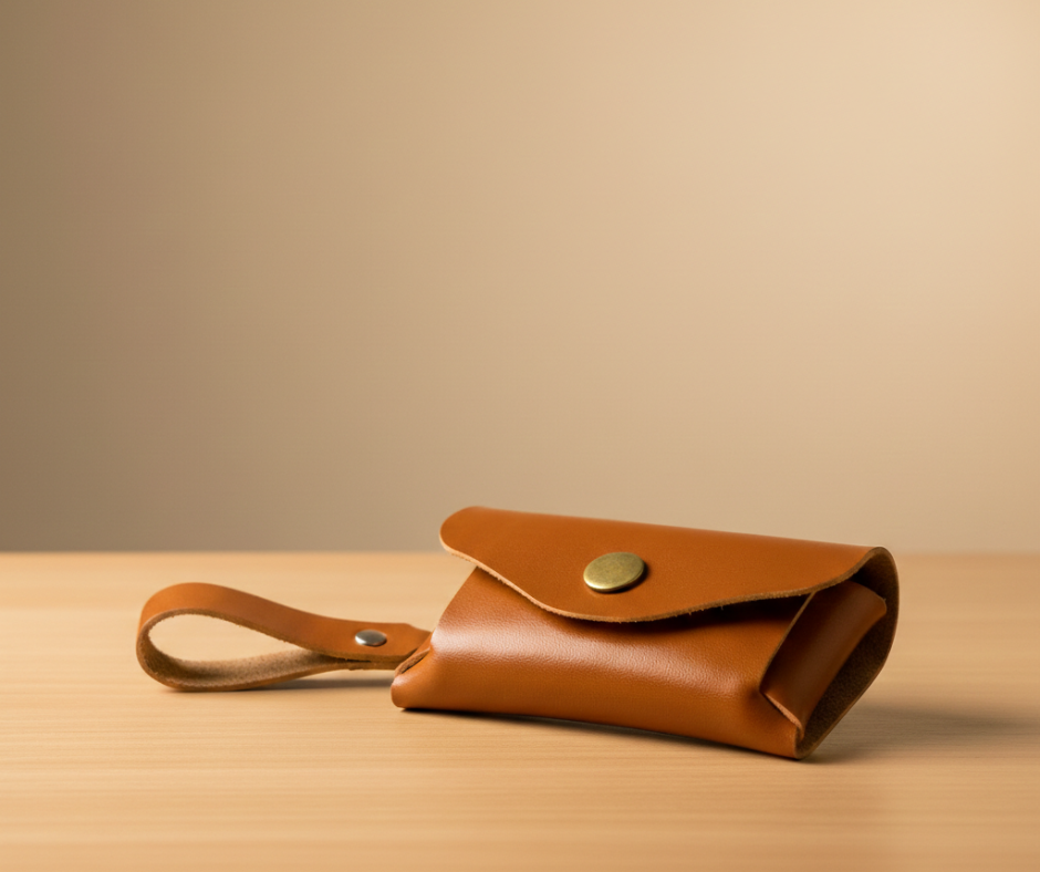 Leather Coin Purse Brown