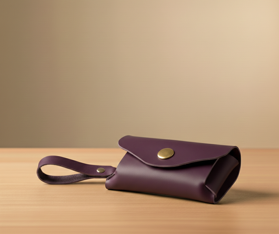 Leather Coin Purse Purple