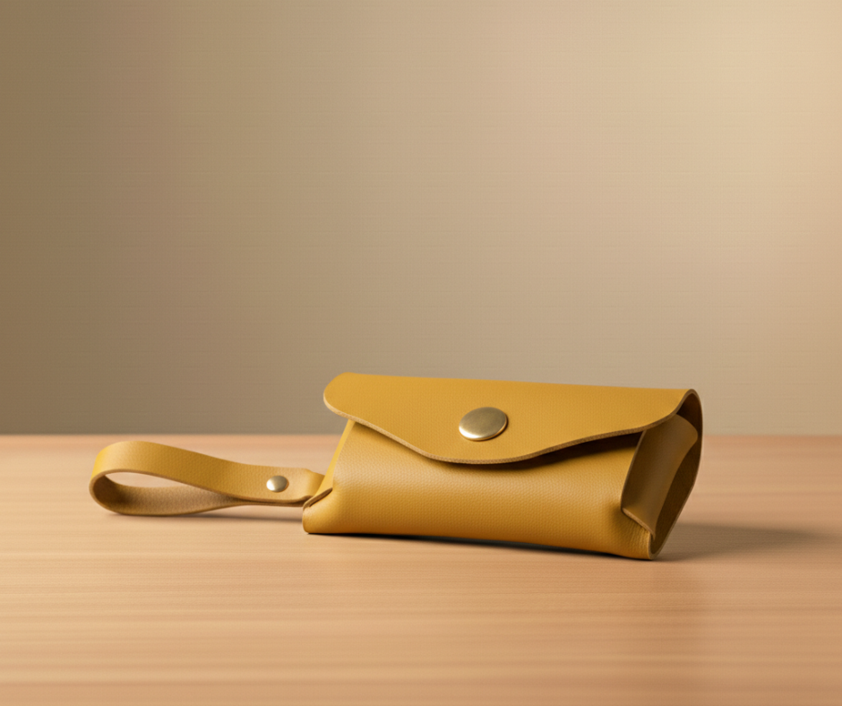 Leather Coin Purse Yellow
