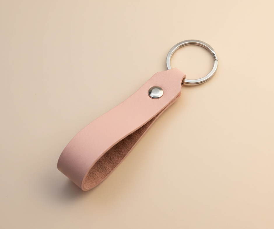 Leather Keyring Light Pink