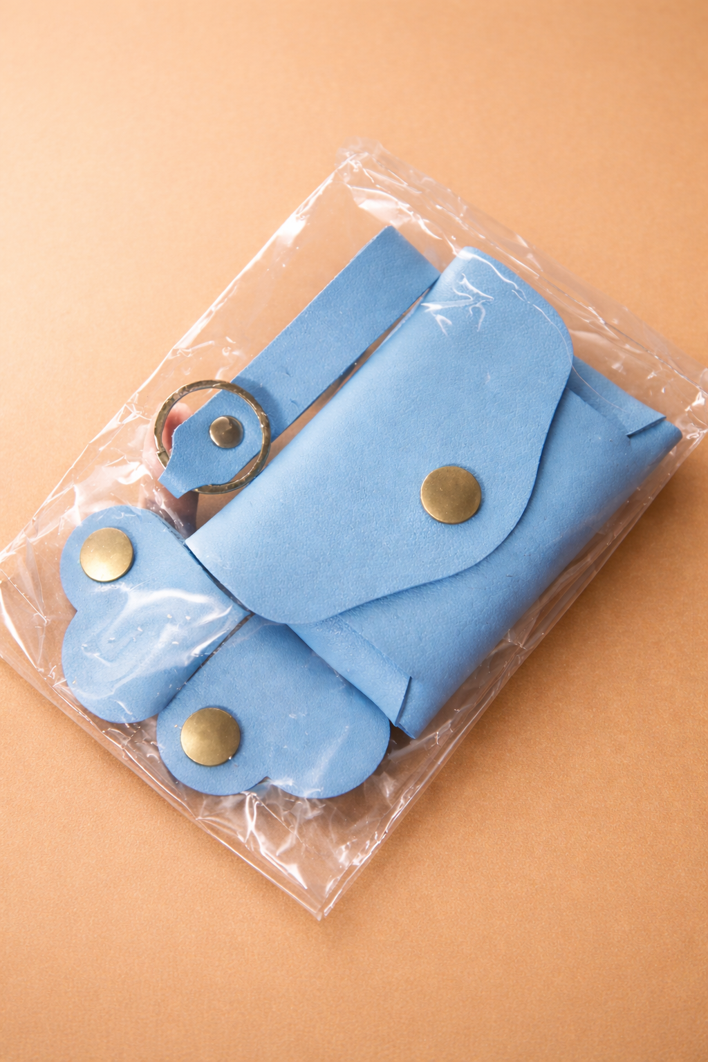 Leather Trio Light Blue