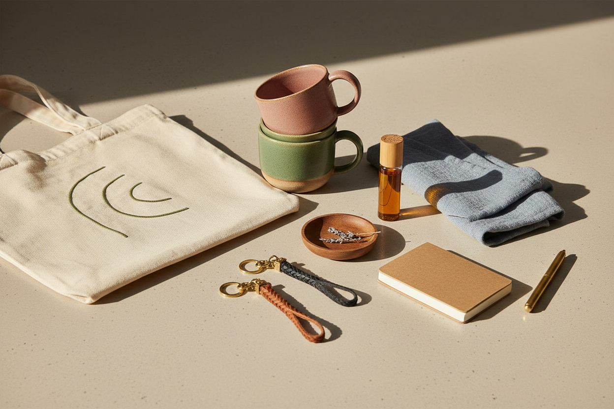 canvas tote bag, mugs, keychains, paracord, tumbler, wallet, pins, stickers, notepad, shirt